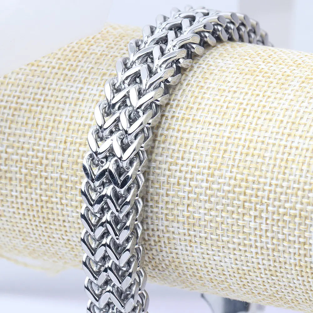 Men's Titanium Steel Double Row Stainless Steel Bracelet